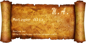 Metzger Aliz névjegykártya